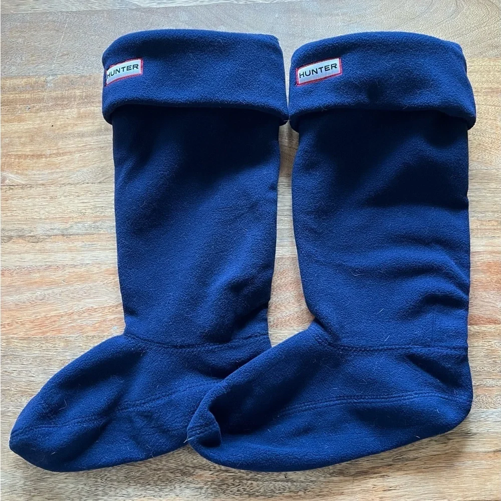 Hunter Navy Blue Fleece Socks For Rubber Boots - Size 6/7